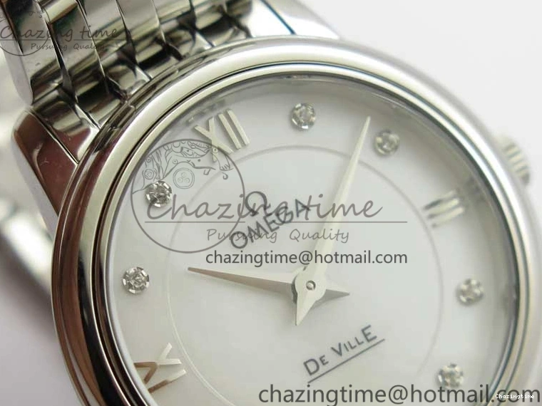 0425 De Ville Prestige Quartz 27.4 mm SS ZF 1:1 Best Edition White Dial on SS Bracelet Jap Quartz Practical 7905
